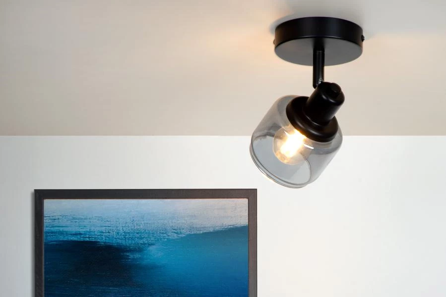 Lucide BJORN - Ceiling spotlight - 1xE14 - Black - atmosphere 1